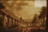 Thomas Jones, View of the Temple of Jupiter at Paestum, Oil on canvas