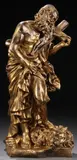 Continental School, St. Jerome with Cross and Lion, Bronze with later gilt patina