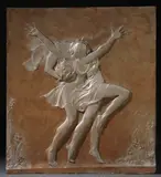 Malvina Hoffman, Bacchanale Frieze Panels (a group of nine), Cast plaster with silver and bronze polychroming