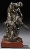 Continental School, A Seated Pan, 1892, Bronze with dark brown patina