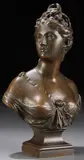 Bust of Diana by Jean-Antoine Houdon, Bronze with brown patina, offered May 2011