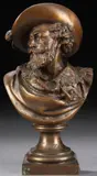 Albert Ernst Carrier-Belleuse, Bust of Sir Peter Paul Rubens, Bronze with brown patina