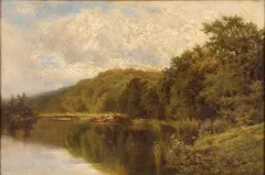 Cows Watering by Henry Hillier Parker, Oil on canvas, offered May 2011
