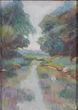 Signe Rydin Palmblad, Impressionistic Summer Landscape, Oil on canvas board