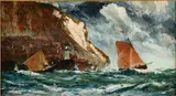 Edwin J. Ellis, Rounding the White Cliffs of Dover, Oil on canvas