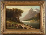 Carl Lindner, A pair of Idyllic Alpine Landscapes - a pair, Oil on canvas