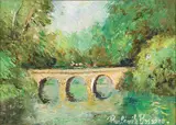 Paul-Émile Pissarro, Horse and Carriage on Bridge