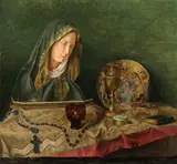 German School, Still Life with Statue of the Madonna and Religious Articles