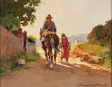 Claudio da Firenze, Ritorno Dal Lavoro - Return Home, Oil on board