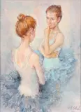 Antonio Gonzalez Collado, Young Ballerinas, Oil on canvas