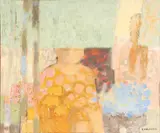Noé Canjura, Still Life with pots and flowers, Oil on canvas