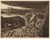 John Edward Costigan, A group of three AAA lithographs including Fodder, Boy with Cows (unillustrated) and When Day is Done., AAA lithograph