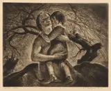 John Edward Costigan, A group of four AAA lithographs including Mother - Child (illustrated), Group of Figures, Rosella-Lanny and Springtime., AAA lithograph