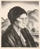 Peter Hurd, Doña Nestorita, AAA lithograph