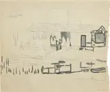 Peter Doig, Study for "Guru" (Ooty Boathouse), 2003, pencil on paper
