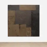 Kader Attia, Untitled (burnt wood picture), 2007, burnt wood and nails on wooden stretcher