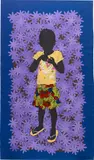 Raphael Adjetey Adjei Mayne, Untitled, 2021, acrylic and african wax print on unstretched canvas