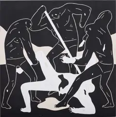 Flesh of the Wicked by Cleon Peterson, 2015, acrylic on canvas, offered Dec 2022