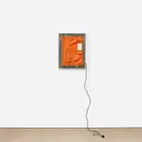 Neil Beloufa, Vintage Series: syringe, steel, acrylic on MDF and electronic components