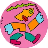 Rhythmic Gymnastics by Thierry Noir, acrylic on canvas, sold Dec 2022