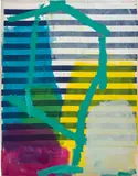 Sadie Laska, BritPop, 2013, acrylic and fabric collage on canvas