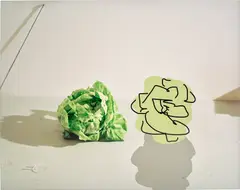 Lucas Blalock, Two lettuces, 2014, archival inkjet print, mounted on aluminium