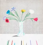 David Hockney, Coloured Flowers Made of Paper and Ink (S.A.C. 119, M.C.A.T. 113), 1971, Lithograph in colours, on Hodgkinson paper, the full sheet