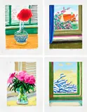 My Window: No. 535 28th June 2009; No. 281 23rd July 2010; No. 610, 23rd December 2010; and No. 778, 17th April 2011 by David Hockney, 2009-11/2019, The complete series including one iPhone and three iPad drawings in colours, printed on archival paper, with full margin, sold Jan 2022