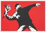 Banksy, Love Is In The Air, 2003, Screenprint in colours, on wove paper, with full margins