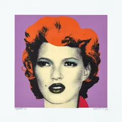 Banksy, Kate Moss (Purple/Orange), 2005, Screenprint in colours, on wove paper, with full margins