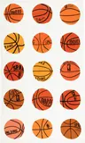 Untitled (Basketball Wallpaper) by Jonas Wood, 2013, Fifty sheets of digitally printed wallpaper in colours, on unbacked 212 GSM wet strength paper, sold Jan 2022