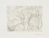 Pablo Picasso, Minotaure blessé (Wounded Minotaur), plate 88 from La Suite Vollard (Bl. 196, Ba. 363), 1933, Etching, on Montval laid paper watermarked Vollard , with full margins