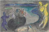Le Songe du Capitaine Bryaxis (Captain Bryaxis' Dream), from Daphnis et Chloé (Daphnis and Chloé) (M. 328, C. 46) by Marc Chagall, 1961, Lithograph in colours, on Arches paper folded (as issued), the full sheet, sold Jan 2022