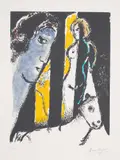 Le Profil bleu (The Blue Profile) (M. 647) by Marc Chagall, 1972, Lithograph in colours, on Arches paper, with full margins, sold Jan 2022