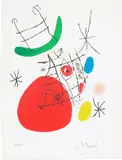 Joan Miró, El Innocente (The Innocent): one plate (D. 677, C. 184), 1974, Etching and aquatint in colours, on Arches paper folded (as issued), with full margins