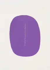 Concetto Spaziale Ovale violet avec fente (Space Concept Purple Oval with Incision) (R. & R. S-2) by Lucio Fontana, 1965, Screenprint in violet with incision, on wove paper, with full margins, sold Jan 2022
