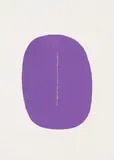 Lucio Fontana, Concetto Spaziale Ovale violet avec fente (Space Concept Purple Oval with Incision) (R. & R. S-2), 1965, Screenprint in violet with incision, on wove paper, with full margins