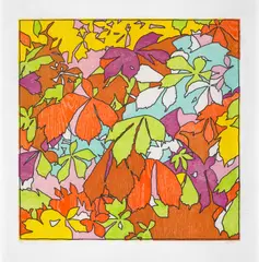 Francis Ruyter, Beyond the Forest, 2012, Woodcut in colours, on Japanese Unryu-shi paper, with full margins