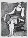 Richard Diebenkorn, Seated Woman Drinking from a Cup, 1965, Lithograph, on BFK Rives paper, with full margins