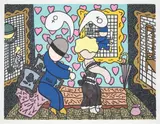 William Copley, Man and Woman, 1978, Screenprint in colours, on Somerset paper, with full margins