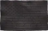 Robert Longo, Black Flag, 1999, Three-dimensional cast paper relief in black, the full sheet