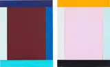 Imi Knoebel, Anima Mundi 3-2 III Ed., 2009/2015, The pair of collages with acrylic in colours, on constructed plastic panels, each mounted to Alu-Dibond