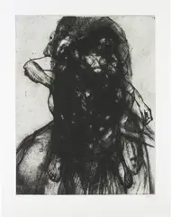 Glenn Brown, Layered Portrait (After Lucian Freud) 3, 2008, Etching, on Somerset paper, with full margins