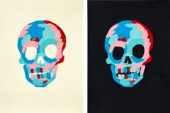 Bradley Theodore, Skull Print, 2020, The pair of screenprints in colours with diamond dust, on cotton archival paper, the full sheets