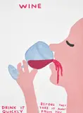 David Shrigley, Wine, 2021, Screenprint in colours with varnish overlay, on Somerset paper, the full sheet