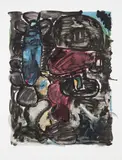 Eddie Martinez, Fine Ants (Black Out), 2018, Lithograph in colours, on Revere Felt Ivory paper, with full margins