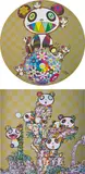 Panda, Panda Cubs and Flowerball; and Panda Cubs Panda Cubs by Takashi Murakami, 2019, Two offset lithographs in colours, on smooth wove paper, the full sheets, sold Jan 2022