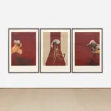 Deuxième version du triptyque 1944 (Large Version) (after, Second Version of the Triptych, 1944) (S. 24, T. 25) by Francis Bacon, 1989, The complete set of three lithographs in colours, on Arches paper, with full margins, sold Jun 2022