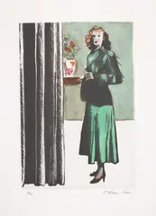 Richard Hamilton, Patricia Knight I (Coloured) (L. 122), 1982, Lift-ground aquatint, scraper and burnisher with unique hand-colouring in acrylic, on BFK Rives paper, with full margins