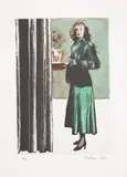 Richard Hamilton, Patricia Knight I (Coloured) (L. 122), 1982, Lift-ground aquatint, scraper and burnisher with unique hand-colouring in acrylic, on BFK Rives paper, with full margins